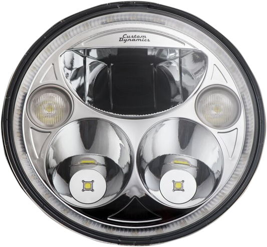 Custom Dynamics Chrome Trubeam 7" LED Headlight 2015-2023 Indian Chieftain