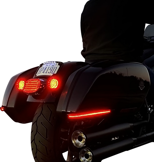 Custom Dynamics Red Lens LED Saddlebag Lights for 2018-2024 Harley Low Rider