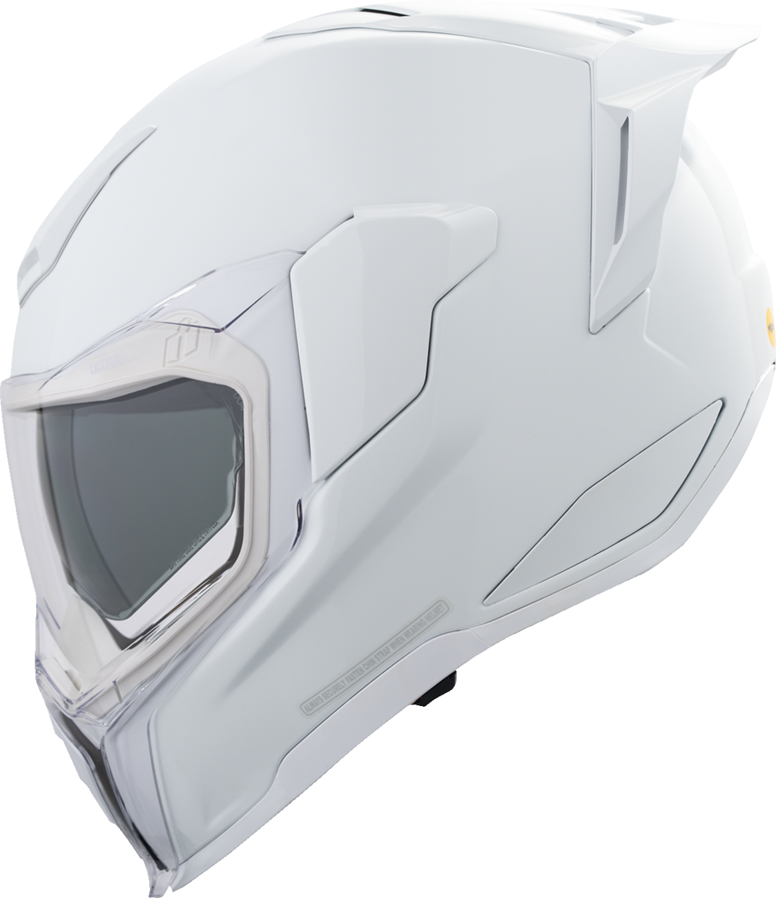 Icon Ultraflite Solid Gloss White MIPS Full Face Unisex Adult Motorcycle Helmet