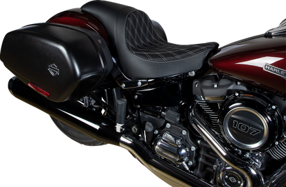 Drag Specialties Predator Silver Diamond Seat 2018-2025 Harley Softail Low Rider