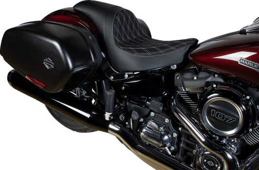 Drag Specialties Predator Silver Diamond Seat 2018-2025 Harley Softail Low Rider