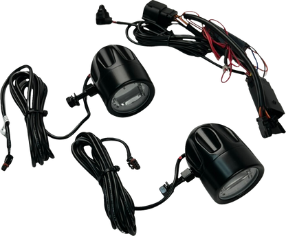 Custom Dynamics ProBEAM LED Halo Black Fog Lights for 2023-2025 Harley Touring