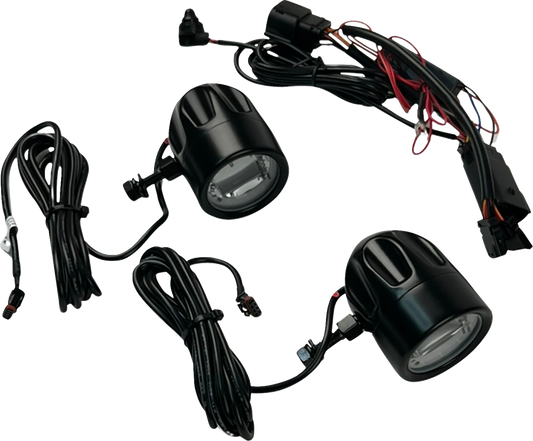 Custom Dynamics ProBEAM LED Halo Black Fog Lights for 2023-2025 Harley Touring