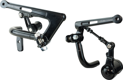 Arlen Ness Black Frame Mounted Mid Controls Kit 2009-2024 Harley Touring Models