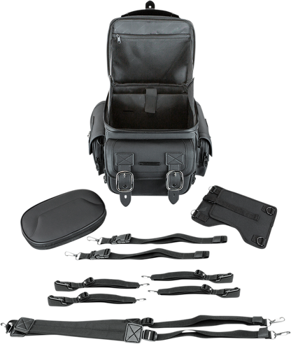 Saddlemen BR1800D Black Rear Motorcycle Sissy Bar Bag Luggage fits Harley