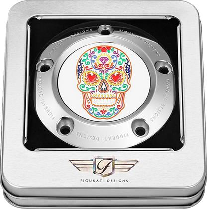 Figurati Designs Sugar Skull 5 Hole Timing Cover for 1999-2017 Harley Twin Cam