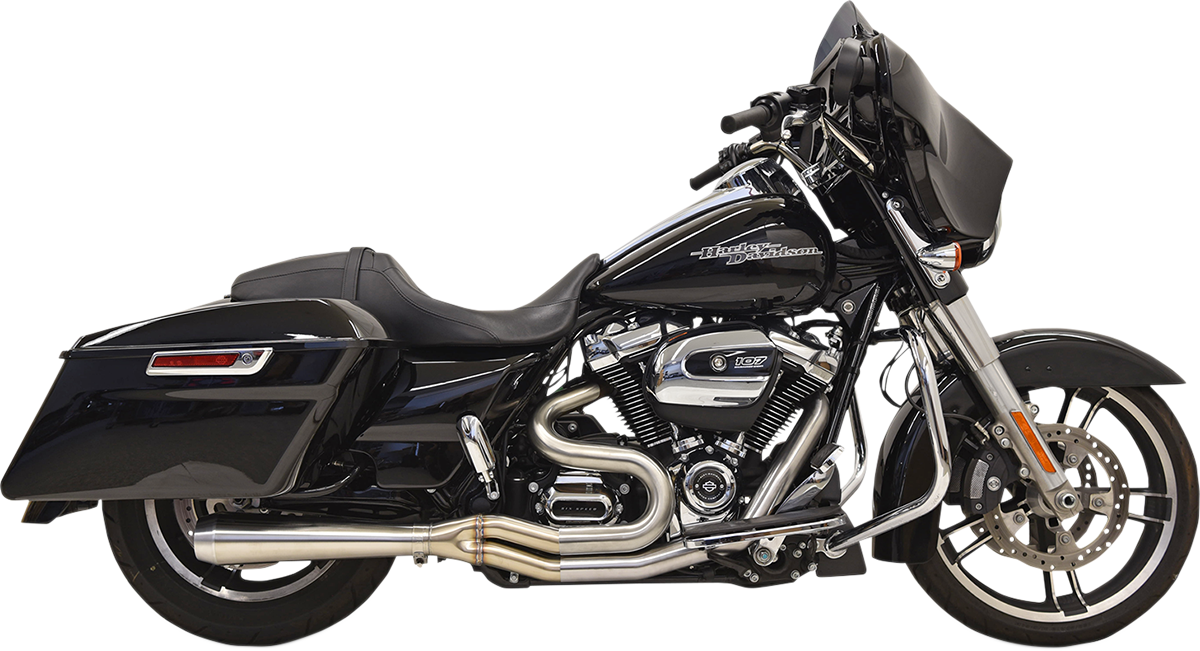Bassani 2-1 Road Rage III Short Megaphone Exhaust 2017-2024 Harley Touring FLHR