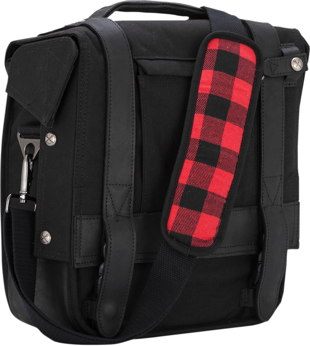 Burly Brand Voyager Cordura Black Leather Universal Motorcycle Saddlebag