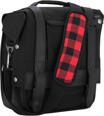 Burly Brand Voyager Cordura Black Leather Universal Motorcycle Saddlebag