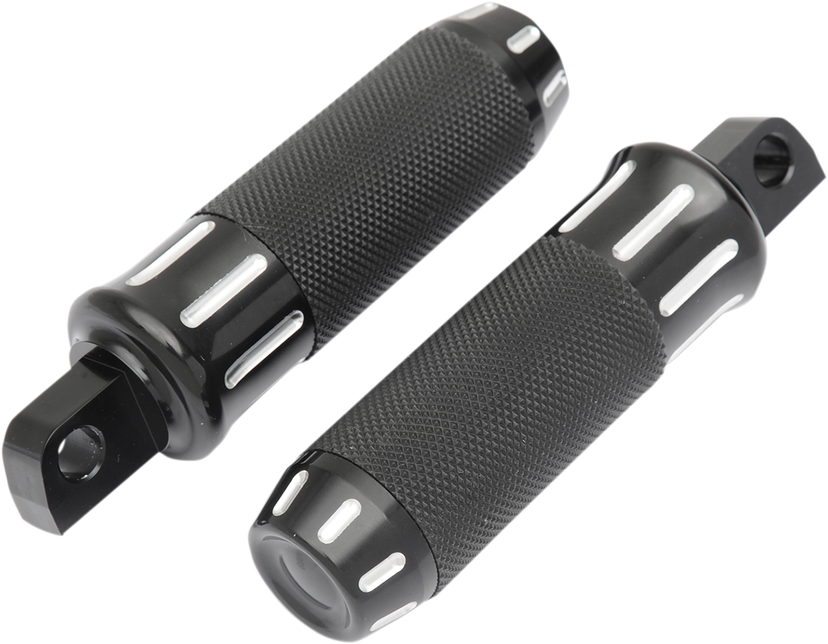 Drag Specialties Black Male Mount Folding Rear Passenger Foot Pegs for Harley