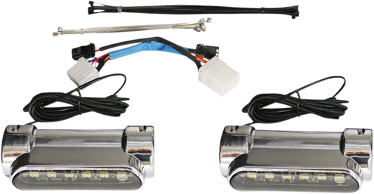 Custom Dynamics Chrome Engine Guard LED Lights 1996-2013 Harley Touring Softail