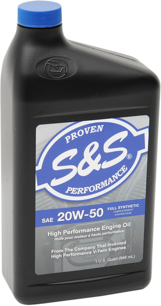 S&S High Performance 1 Single Quart 20W-50 Fully Synthetic Motorcycle Engine Oil