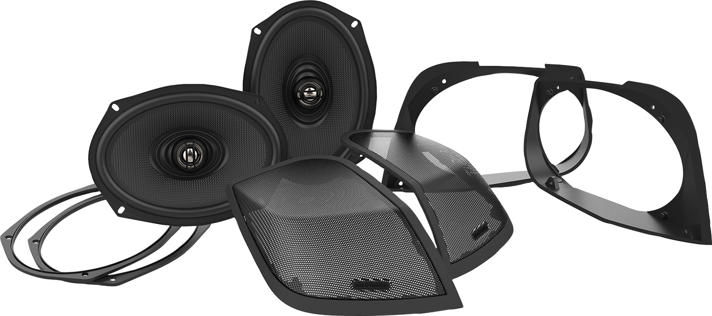 Hogtunes Saddlebag Cut In Lid Kit with 6 x 9 Speakers for 2014-23 Harley Touring