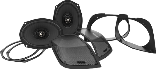 Hogtunes Saddlebag Cut In Lid Kit with 6 x 9 Speakers for 2014-23 Harley Touring