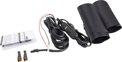 Koso Universal Black 12V-Powered Heated Rubber Handlebar Grip Wraps AX210001
