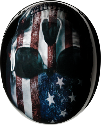 Z1R Vagrant USA Skull Unisex Adult Motorcycle Riding Street Half Helmet