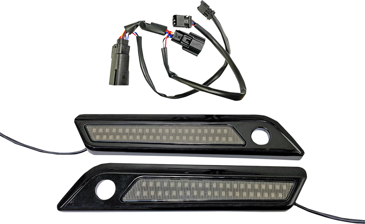 Custom Dynamics Black Smoked LED Saddlebag Hinge Lights 2014-2023 Harley Touring