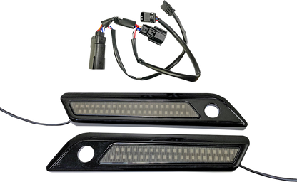 Custom Dynamics Black Smoked LED Saddlebag Hinge Lights 2014-2023 Harley Touring