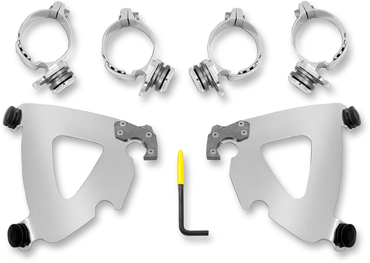 Memphis Shades Road Warrior Fairing & Polished Mount Kit for 06-17 Harley Dyna