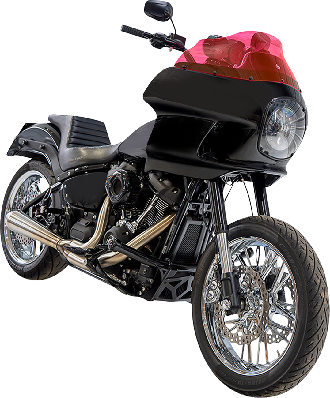 Klock Werks Kolor Flare 9" Pink Ice Windshield fits Harley FXRP Style Fairing