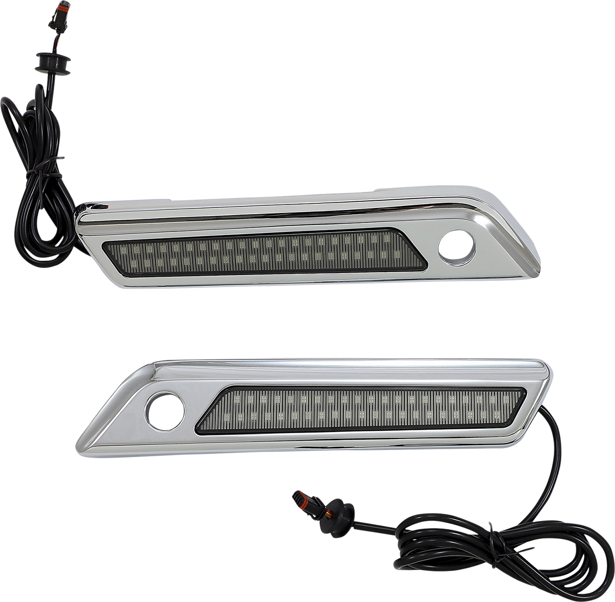 Custom Dynamics Chrome Smoke LED Saddlebag Hinge Lights 2014-2023 Harley Touring