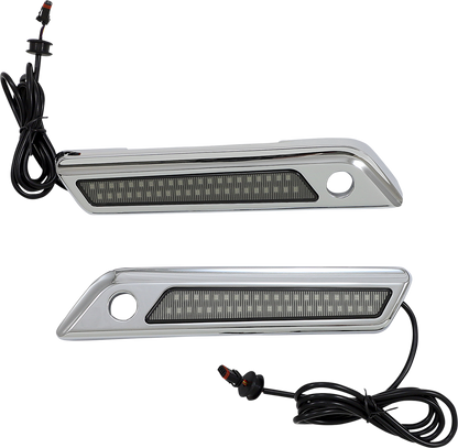 Custom Dynamics Chrome Smoke LED Saddlebag Hinge Lights 2014-2023 Harley Touring