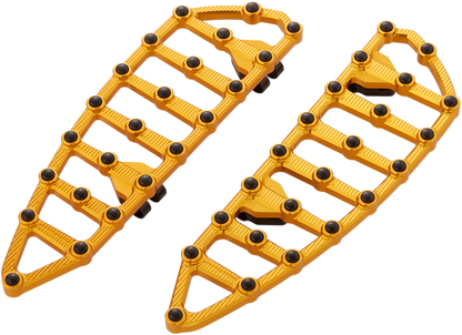Arlen Ness MX Gold Driver Floorboards for 1980-24 Harley Touring Softail Models