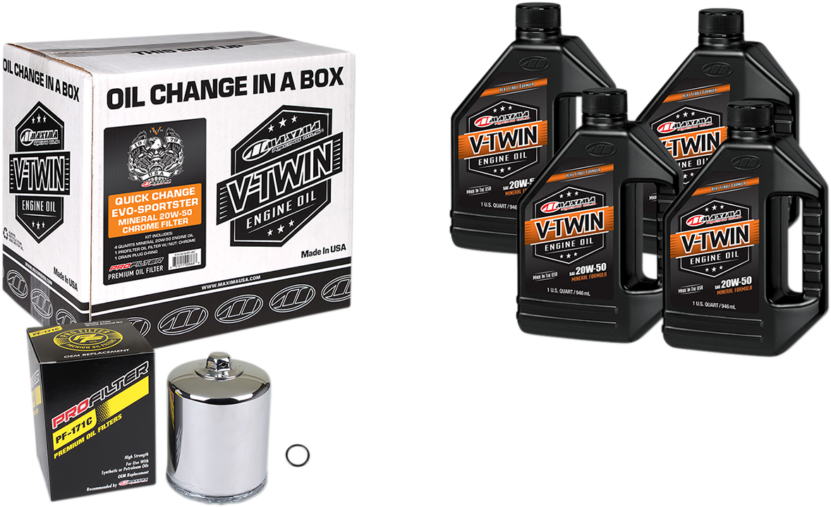 Maxima Racing Conventional 20W-50 Qick Oil Change Kit 1984-2022 Harley Sportster