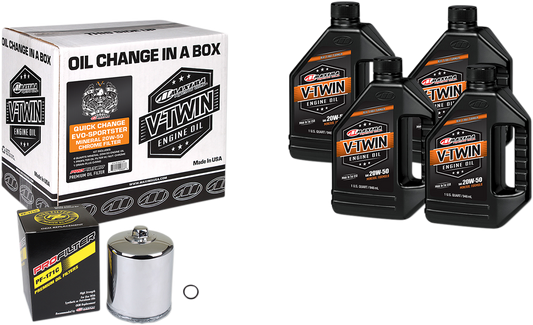 Maxima Racing Conventional 20W-50 Qick Oil Change Kit 1984-2022 Harley Sportster