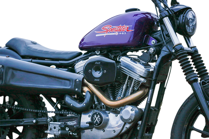 S&S Black Stealth Tribute Two Throat Intake Air Cleaner Filter Cover for Harley