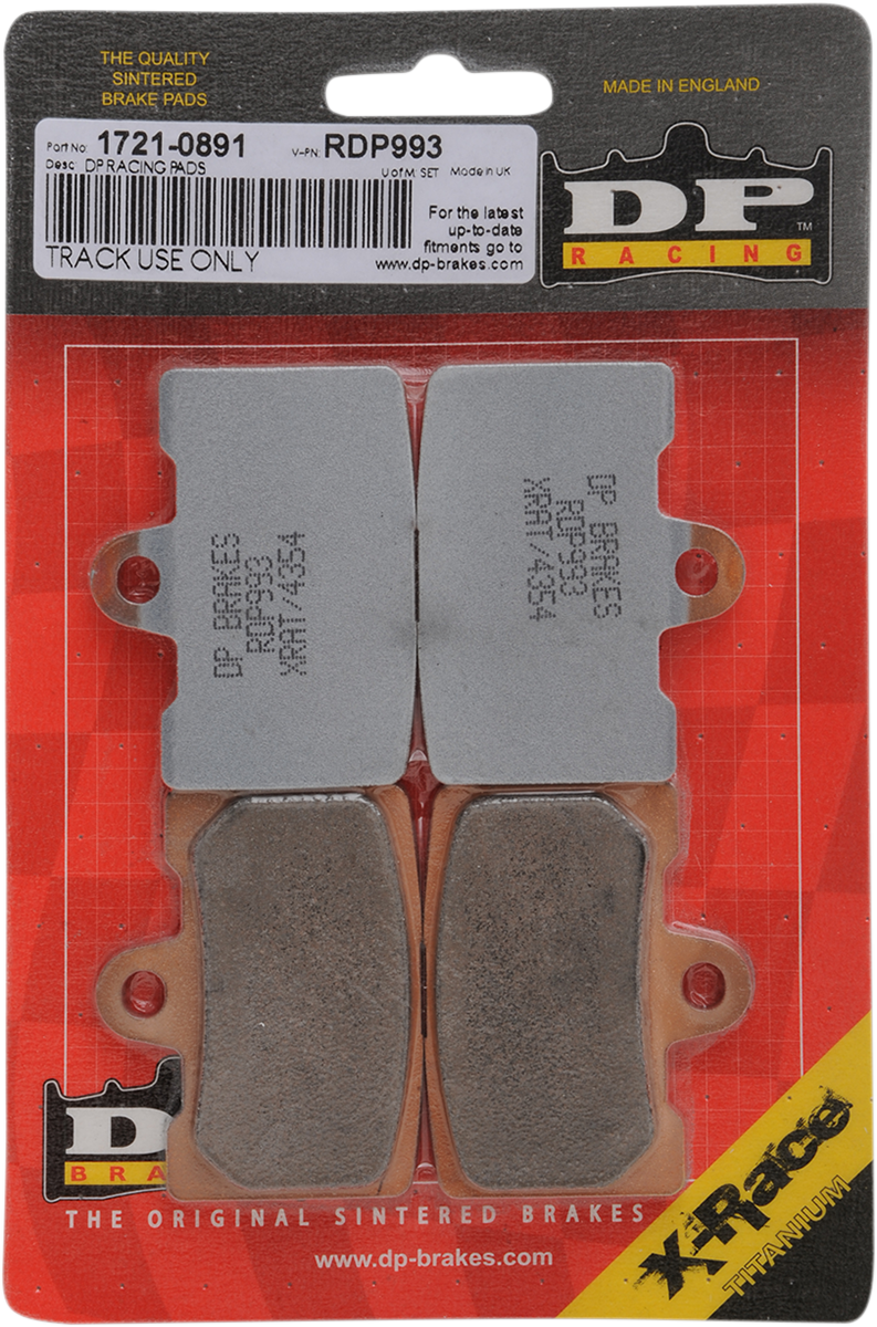 Dp Brakes Sintered Metal X-Race Titanium Front Brake Pad Set for 2008-2009 Buell