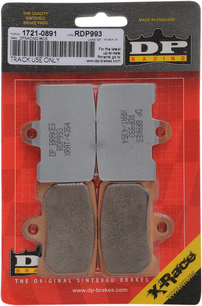 Dp Brakes Sintered Metal X-Race Titanium Front Brake Pad Set for 2008-2009 Buell