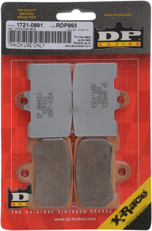 Dp Brakes Sintered Metal X-Race Titanium Front Brake Pad Set for 2008-2009 Buell