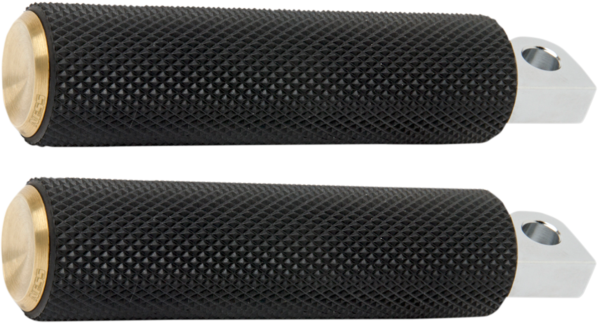 Arlen Ness Fusion Knurled Male Mount Brass Footpegs Pair for Harley Davidson
