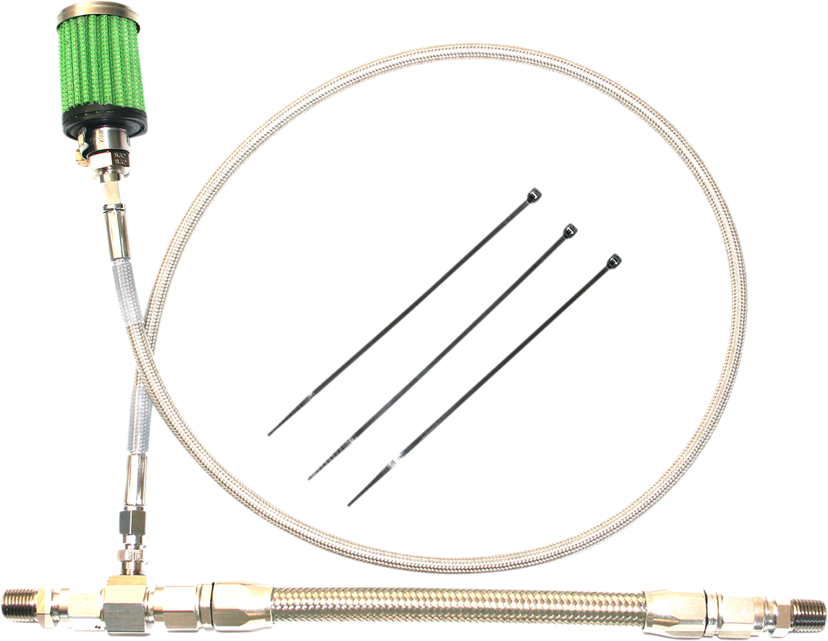 Feuling Chrome Motorcycle Oil Tank Breather Kit 2002-2006 Harley Touring Models
