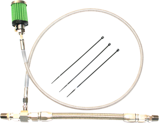 Feuling Chrome Motorcycle Oil Tank Breather Kit 2002-2006 Harley Touring Models