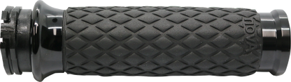 Avon Black Diamond Contour Cable Control Grips for 1980-2022 Harley Dyna Softail