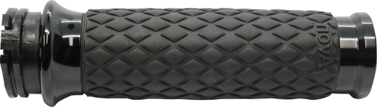Avon Black Diamond Contour Cable Control Grips for 1980-2022 Harley Dyna Softail