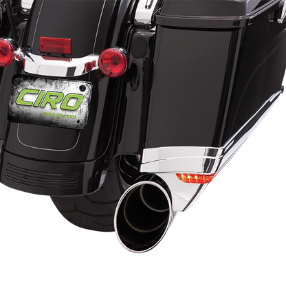 Ciro Chrome Rear Motorcycle Saddlebag Extensions 2014-2024 Harley Touring Models