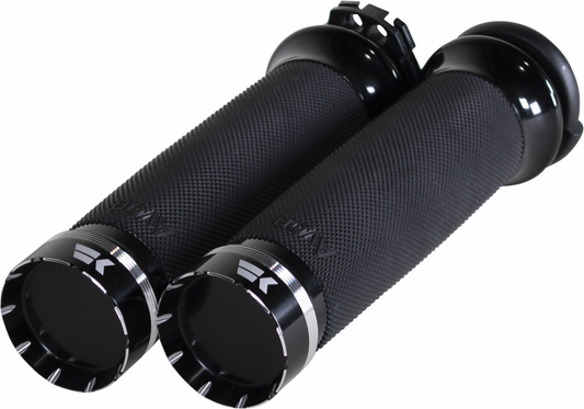 Khrome Werks Tracer Contour Cable Hand Grips for 1980-22 Harley Touring Dyna XL