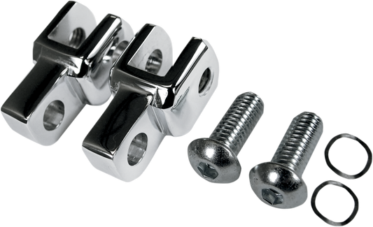 La Choppers Chrome Adjustable Pair Footpeg Relocation Clevis Kit fits Harley