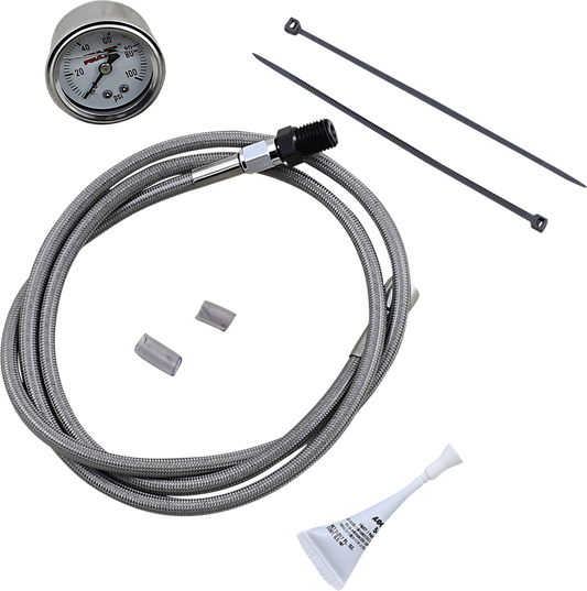 Feuling Chrome Handlebar Oil Pressure Gauge Kit for 2017-2023 Harley M8 Models