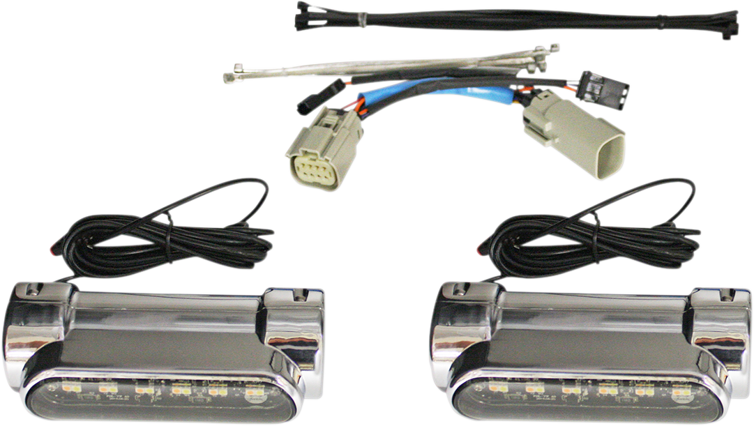 Custom Dynamics Chrome LED Engine Guard Lights 2014-2024 Harley Trike Tri Glide