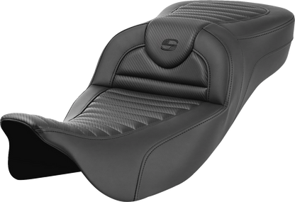 Saddlemen Roadsofa Carbon Tuck n Roll Extended Gel Seat 2008-2025 Harley Touring