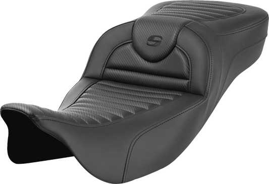 Saddlemen Roadsofa Carbon Tuck n Roll Extended Gel Seat 2008-2025 Harley Touring