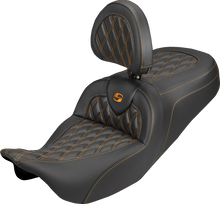 Saddlemen Roadsofa Orange Lattice Carbon Seat Backrest for 08-25 Harley Touring