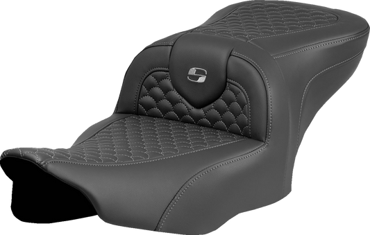 Saddlemen Roadsofa Gray Dragon Scale Stitch Seat fits 2023-2024 Harley Touring