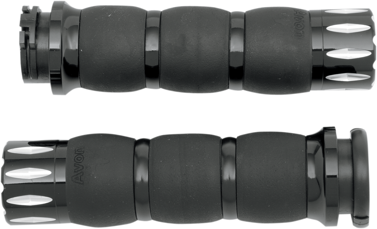Avon Black Velvet Air 1" Handlebar Cable Hand Grips 1982-2022 Harley Davidson