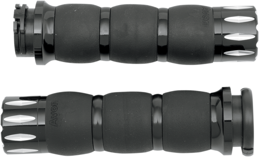 Avon Black Velvet Air 1" Handlebar Cable Hand Grips 1982-2022 Harley Davidson