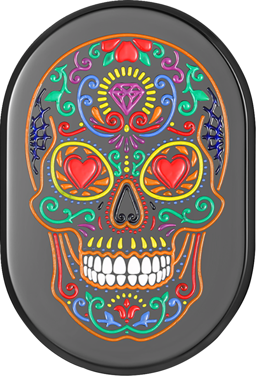 Figurati Sugar Skull Black Right Side Antenna Insert 2009-2023 Harley Touring